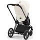 Детская коляска Cybex Priam IV Matt Black 2 в 1 со спальным блоком Off White