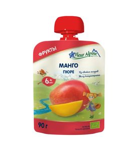 Пюре Fleur Alpine Organic манго, пауч, 90гр