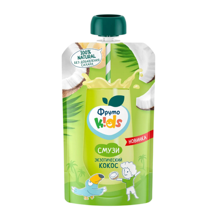ФрутоKids Десерт СМУЗИ с Кокосом, Апельсином, Бананом и Яблоком 130г