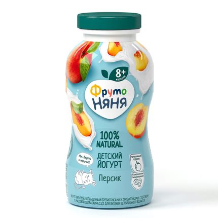 Йогурт питьевой ФрутоНяня Персик 2,5% с 8 мес. 200 мл