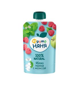ФрутоНяня Пюре из яблок, малины, мелисса 90г ФрутоНяня Пюре из яблок, малины, мелисса 90г