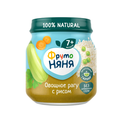 ФН Пюре горох/кабачок/морковь/рис Овощное рагу 110г ФН Пюре горох/кабачок/морковь/рис Овощное рагу 110г