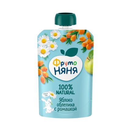 ФрутоНяня Пюре из яблок, облепихи, ромашки 90г