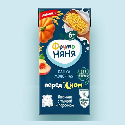 ФН Каша  готовая ФрутоНяня молочная Пшёнка с тыквой и персиком  0.2л с