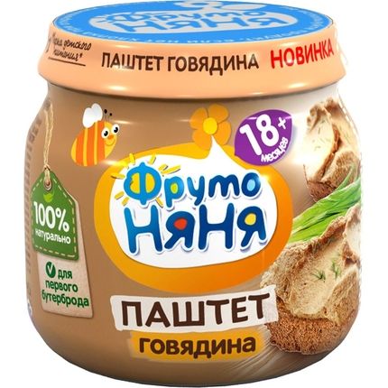 ФрутоНяня Паштет говядина-печень 80г с 18месяцев