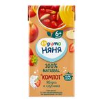 Компот ФрутоНяня из яблок и клубники, 0,2л