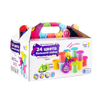 GENIO KIDS Набор для детской лепки  «Тесто-пластилин 24 баночки» TA1097