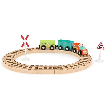 HAPE 833189_HPJ Игровой набор J’adore Весёлый поезд с кольцевой ж/д, серия "Железные дороги"