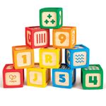 HAPE E0131_HP Детские деревянные "Кубики" в силиконовых чехлах, 10 шт.