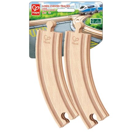 HAPE E3777_HP Элементы игрушечной железной дороги - Закругленные длинные рельсы, 4 предмета