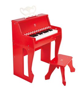 HAPE E0630_HP Музыкальная игрушка Пианино с табуреткой, цв. Красный
