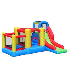 Happy Hop Надувной батут с горкой "Игровой центр 5 в 1" 9359