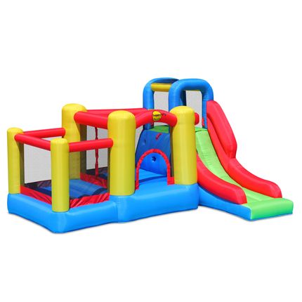 Happy Hop Надувной батут с горкой "Игровой центр 5 в 1" 9359