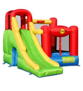Happy Hop Надувной батут с горкой "Игровой центр 6 в 1" 9060
