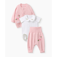 Happy Baby, Набор детский: боди, джемпер и брюки (white&pink)