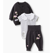 Happy Baby, Набор детский: боди, джемпер и брюки (black&white)
