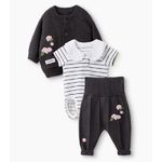 Happy Baby, Набор детский: боди, джемпер и брюки (black&white) Happy Baby, Набор детский: боди, джемпер и брюки (black&white)