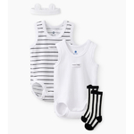 Happy baby , Комплект детский: боди (2шт), носки, повязка (черно-белый) 90155-0