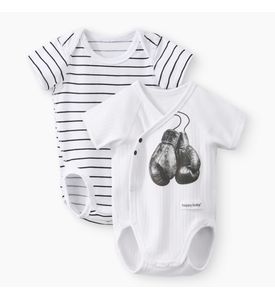 Happy baby , Боди с коротким рукавом детское (2 шт.) (черно-белый) 90154-0