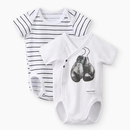 Happy baby , Боди с коротким рукавом детское (2 шт.) (черно-белый) 90154-0 Happy baby , Боди с коротким рукавом детское (2 шт.) (черно-белый) 90154-0