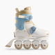Happy Baby 50074, Раздвижные роликовые коньки детские VIBERS (light blue & beige, S)