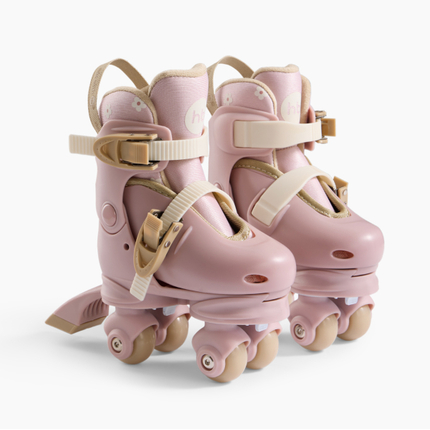 Happy Baby  Раздвижные роликовые коньки детские VIBERS (pink & flowers, XS) 50074