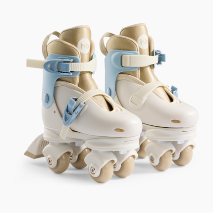 Happy Baby 50074, Раздвижные роликовые коньки детские VIBERS (light blue & beige, S)