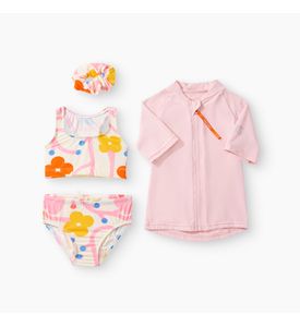 Happy Baby , Комплект купальный: футболка, купальник для девочек 2пр. (milky (sweety garden)) 50707-1