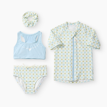 Happy Baby , Комплект купальный: футболка, купальник для девочек. (blue-green) 50707-1