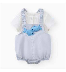 Happy Baby  Комплект: полукомбинезон и футболка (blue (fish))  88696-0