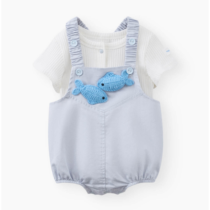 Happy Baby  Комплект: полукомбинезон и футболка (blue (fish))  88696-0