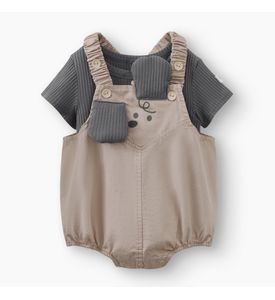 Happy Baby, Комплект: полукомбинезон и футболка (beige (dog))  88696-0
