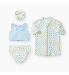 Happy Baby , Комплект купальный: футболка, купальник для девочек. (blue-green) 50707-1