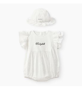 Happy Baby , Набор детский: комбинезон и панама (white) 88672-0