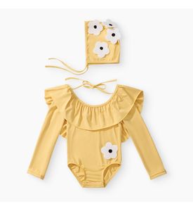 Happy Baby , Комплект купальный: купальник и шапочка (yellow) 50714-0