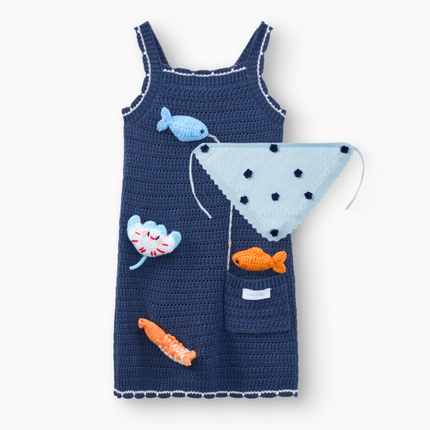 Happy Baby , Набор детский: сарафан и косынка (dark blue) 88690-1