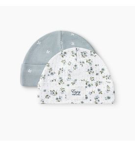 Happy baby 90148-0, Шапочка (набор 2 шт.) (white & blue)