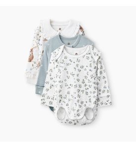 Happy baby 90149-0, Боди с длинным рукавом детское (набор 3 шт.) (white-blue)