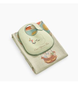 Happy Baby 87571, Набор пеленка и нагрудник для детей (mint)