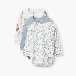 Happy baby 90149-0, Боди с длинным рукавом детское (набор 3 шт.) (white-blue)