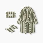 Happy Baby 88641.1-0, 88641.1-1, Халат детский с тапочками и косметичкой (white-green)