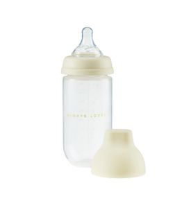 Happy Baby  Бутылочка с крышкой и силиконовой соской, 250 мл (cream new) 10031