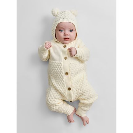 Happy baby 88345-0, Костюм детский, комбинезон и шапочка (milky)