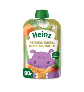 Пюре Heinz фруктово-овощное Яблоко тыква морковь манго 90г