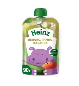 Пюре Heinz фруктово-овощное Яблоко груша кабачок 90г