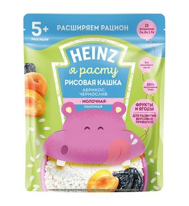 Heinz Кашка Лакомая рисовая-абрикос-чернослив (170гр)