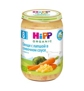 Hipp Пюре Овощи с лапшой в сливочном соусе (220гр)