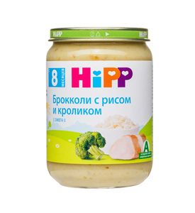 HIPP Брокколи с рисом и кроликом, 190 гр. HIPP Брокколи с рисом и кроликом, 190 гр.