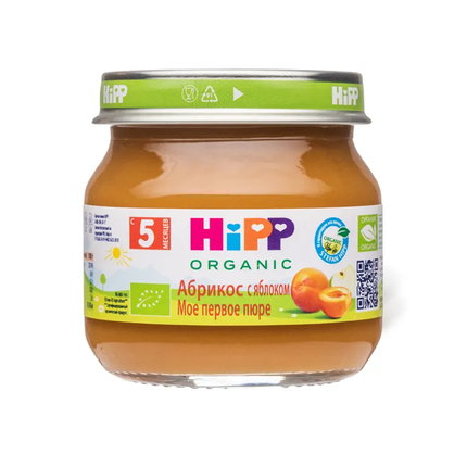 HIPP Фруктовое пюре абрикос с яблоком, 80 гр