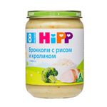 HIPP Брокколи с рисом и кроликом, 190 гр.